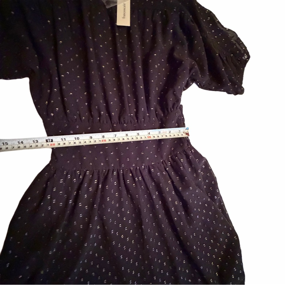 Francesca's Collections‎ Black Mini Dress with Embroidered Dots - Picture 3 of 9